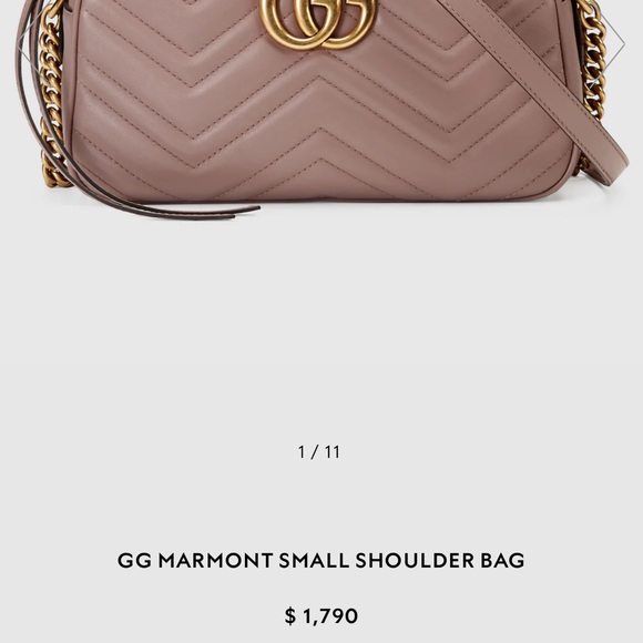 GUCCI MARMONT crossbody in size small - color: dusty pink - Picture 9 of 11